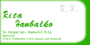 rita hambalko business card